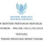 KEPUTUSAN MENTERI PERTANIAN REPUBLIK INDONESIA NOMOR : 990/HK.150/C/05/2018