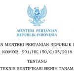 KEPUTUSAN MENTERI PERTANIAN REPUBLIK INDONESIA NOMOR : 991/HK.150/C/05/2018